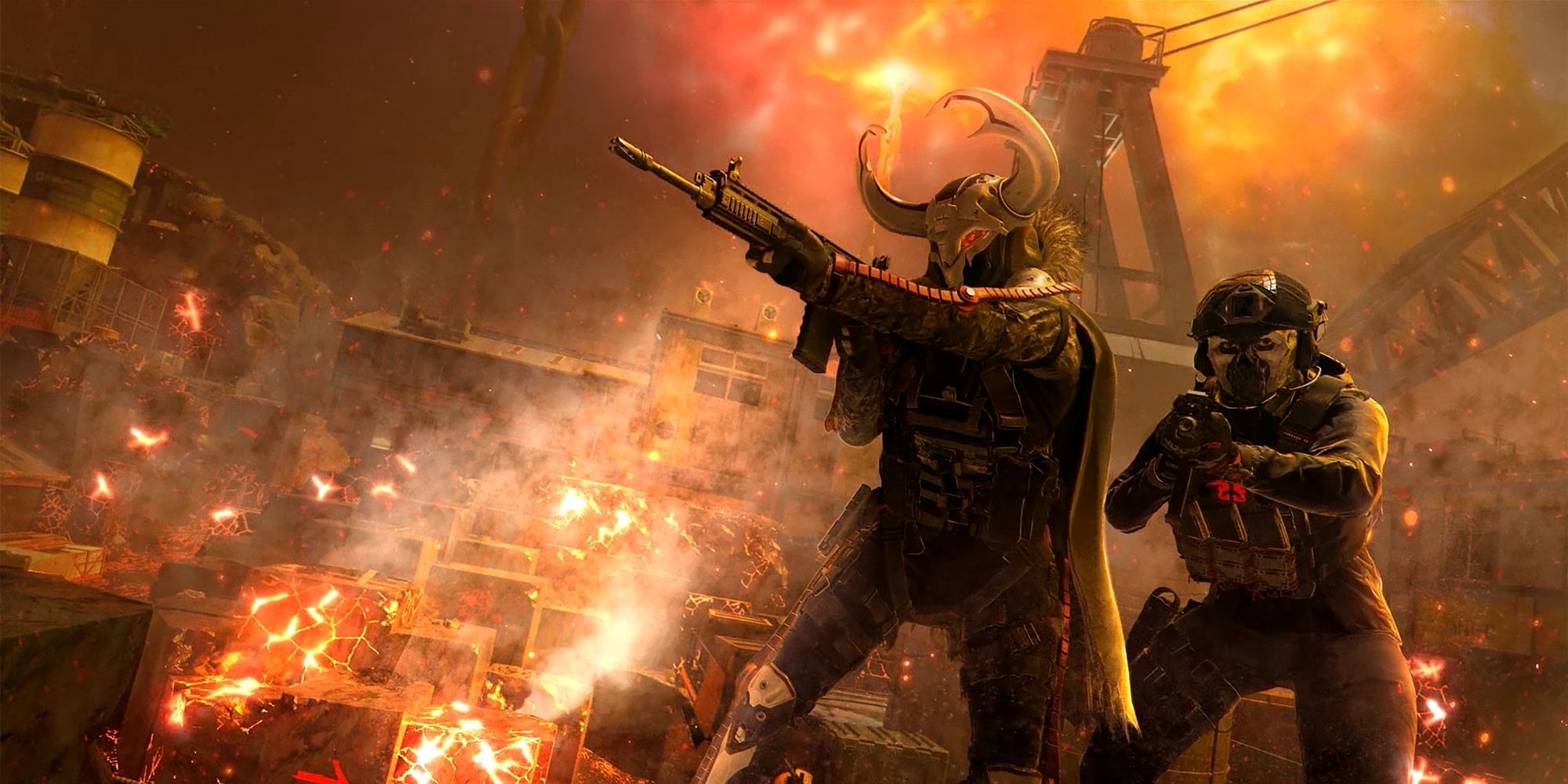 Operadores de Modern Warfare 3 luchando en la versión Lava de Quarry