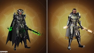 the hunter wearing the dark and light outfits for reaching 150 dark and 150 light points
