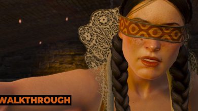 Phillipa Eilhart reaches her arm out, trying to perceive her surroundings in a sewer.