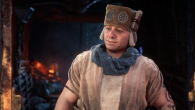 Gildun, the chatty Oseram delver, in Horizon Forbidden West Burning Shores
