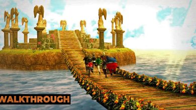 the investigation team running across the final level of the heaven dungeon in persona 4 golden with our walkthrough png in the corner