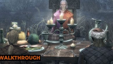 Skyrim The Mind Of Madness - characters feasting at a table