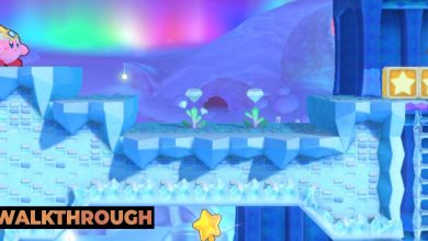 Kirby enters Stage Five of White Wafers in Kirby's Return To Dream Land Deluxe.
