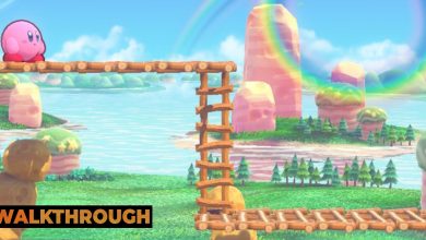 Kirby entering Stage Four of Cookie Country in Kirby's Return To Dream Land Deluxe.