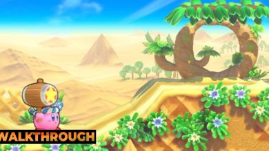 Kirby at the start of Raisin Ruins Stage Two in Kirby's Return To Dream Land Deluxe.