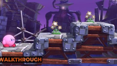 Kirby entering Stage One of Egg Engines in Kirby's Return To Dream Land Deluxe.