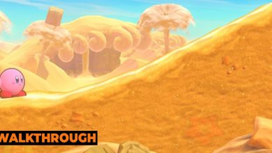 Kirby at the start of Raisin Ruins Stage One in Kirby's Return To Dream Land Deluxe