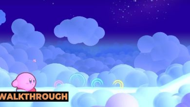 Kirby's at the beginning of Nutty Noon Stage Five in Kirby's Return To Dream Land Deluxe.
