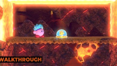Kirby enters Stage Two of Dangerous Dinner in Kirby's Return To Dream Land Deluxe