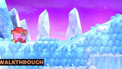 Kirby entering Stage Two of White Wafers in Kirby's Return To Dream Land Deluxe.