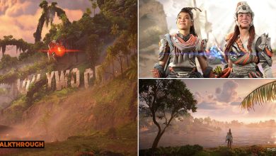 Aloy, Seyka, and the Horus in the final quest of Horizon Forbidden West Burning Shores