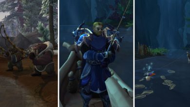 Split Image of Tuskarr and a Male Human Fishing