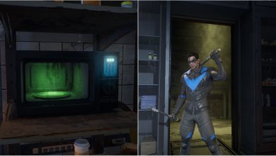 Gotham Knights Open Secret Door Featured Split Image Microwave And Open Door