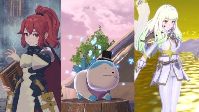 Trifold Panel Of Mage Anna, Dapper Sommie, And Yunaka!Leif from Fire Emblem: Engage