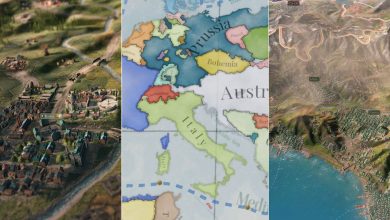 Map of Europe focused on Italy, with aerial shots of Rome and Milan