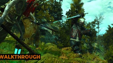 Geralt fends off a group of wraiths in The Witcher 3.