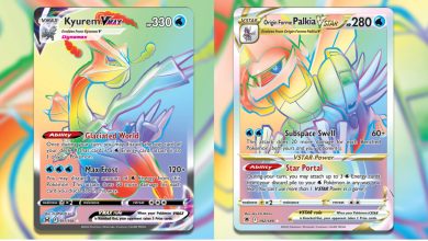 Pokemon TCG Kyurem VMAX and Palkia VSTAR Rare Rainbow