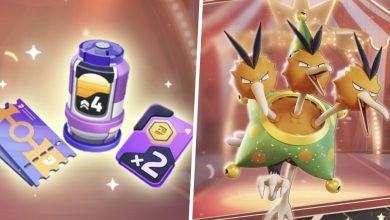 Aeos Tickets, an Energy Boost Tank, and Aeos Coin Boost Card split with Performer Style: Dodrio