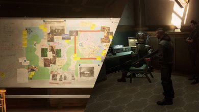 A Split Image Depicting NPCs And The Mission Area In Redfall
