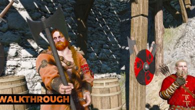 Hjalmar and one of his friends prepare for a battle in Kaer Morhen.