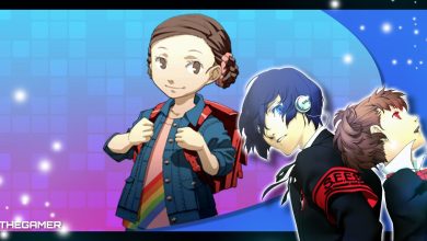 maiko oohashi on a purple and blue gradient with both protagonists from persona 3 portable