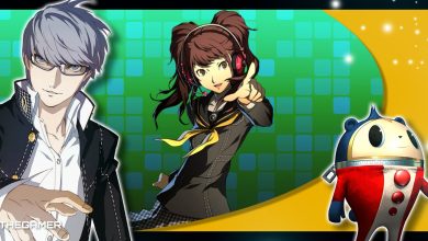 Persona 4 Golden. A collage of Yu, Rise, and Teddie.