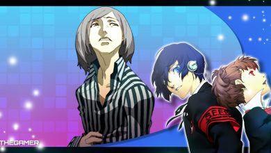 akinari kamiki on a blue and purple background with the two protagonists of persona 3 portable