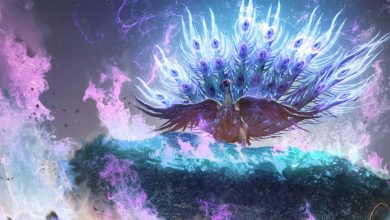 emberplume spreading its feathers art