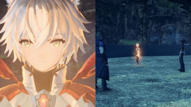 A collage of Na'el combined with Alpha and Rex, Na'el, and Matthew in Xenoblade Chronicles 3: Future Redeemed.