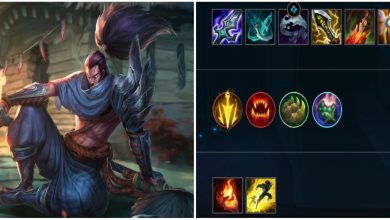 Wild Rift - collage of Yasuo and an ideal loadout