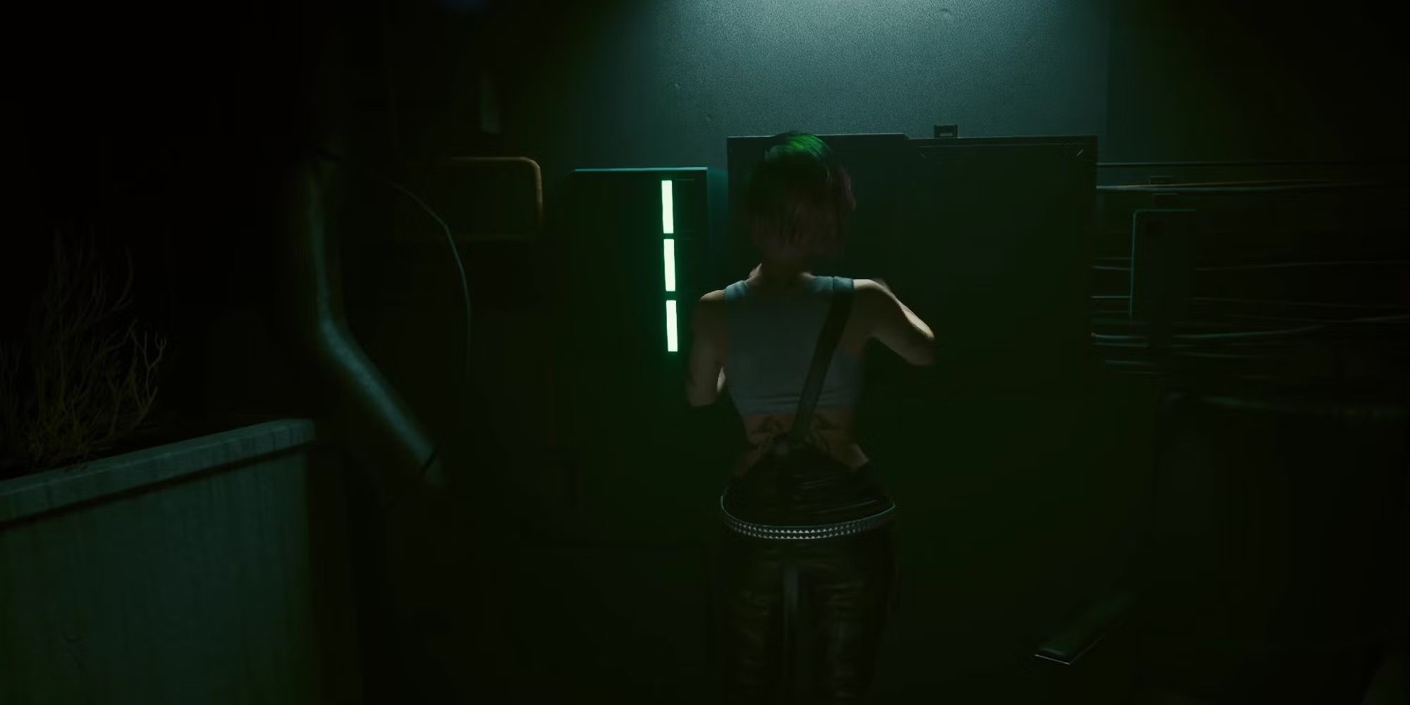 Judy descifrando el código de seguridad en Cloud Trerrace en Cyberpunk 2077