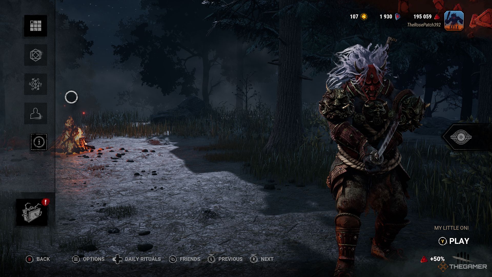 Unirse a una partida de modificadores de My Little Oni como un Oni gigante en Dead By Daylight.