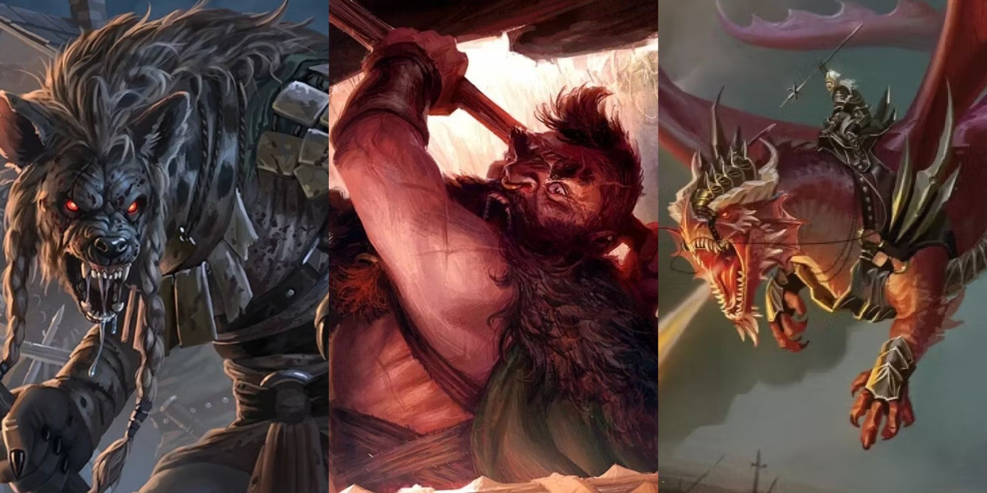 Un gnoll, un bárbaro y un dragón, de Dragones y Mazmorras