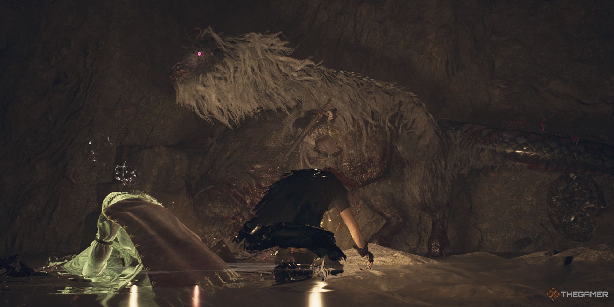 Dragon's Dogma 2 Arisen luchando contra Gorechimera