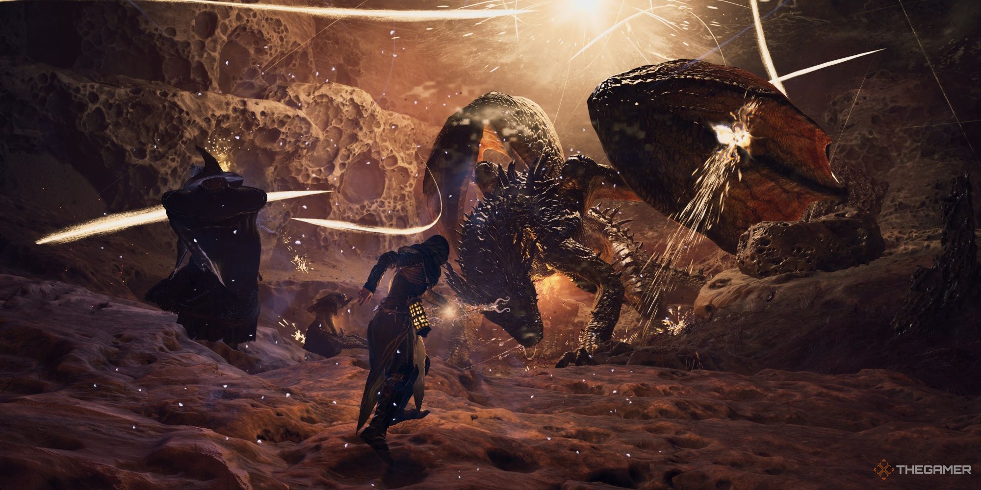 Dragon's Dogma 2 Magick Archer usando la habilidad Maister en Dragon