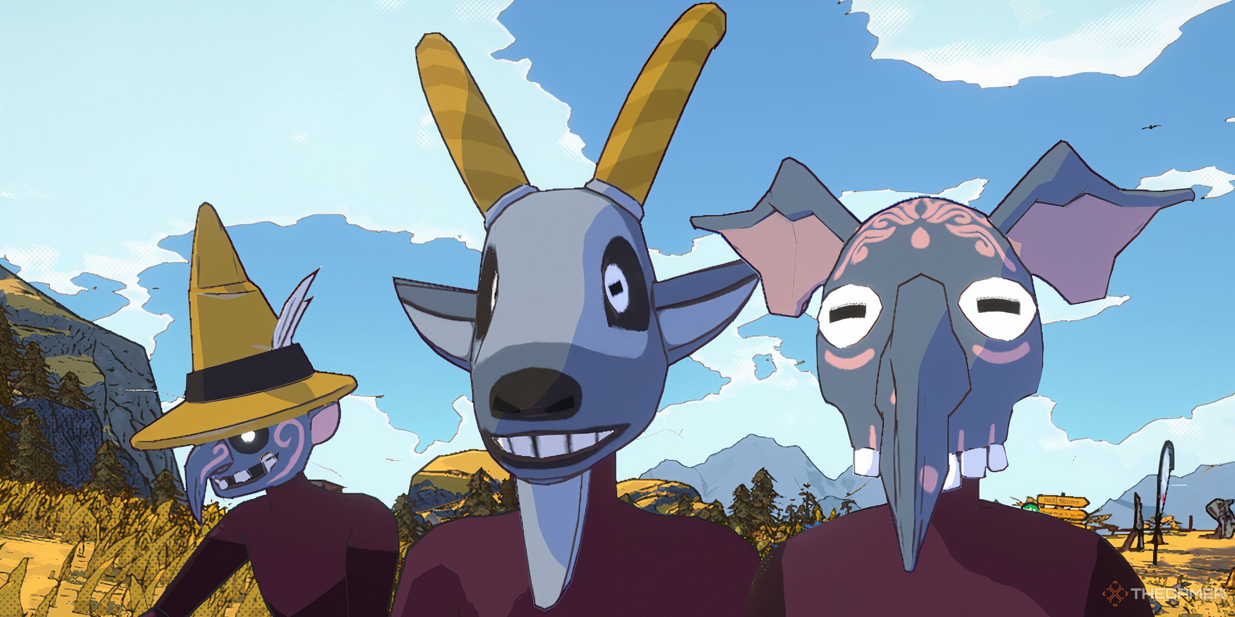 Tres personas vestidas de monstruos.