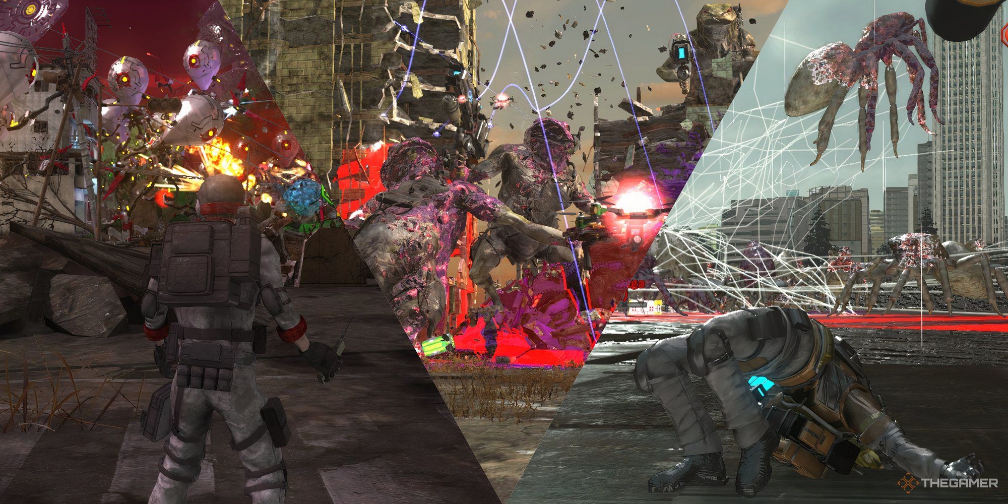 Earth Defense Force 6: La EDF lucha contra androides, ranas gigantes y arañas.