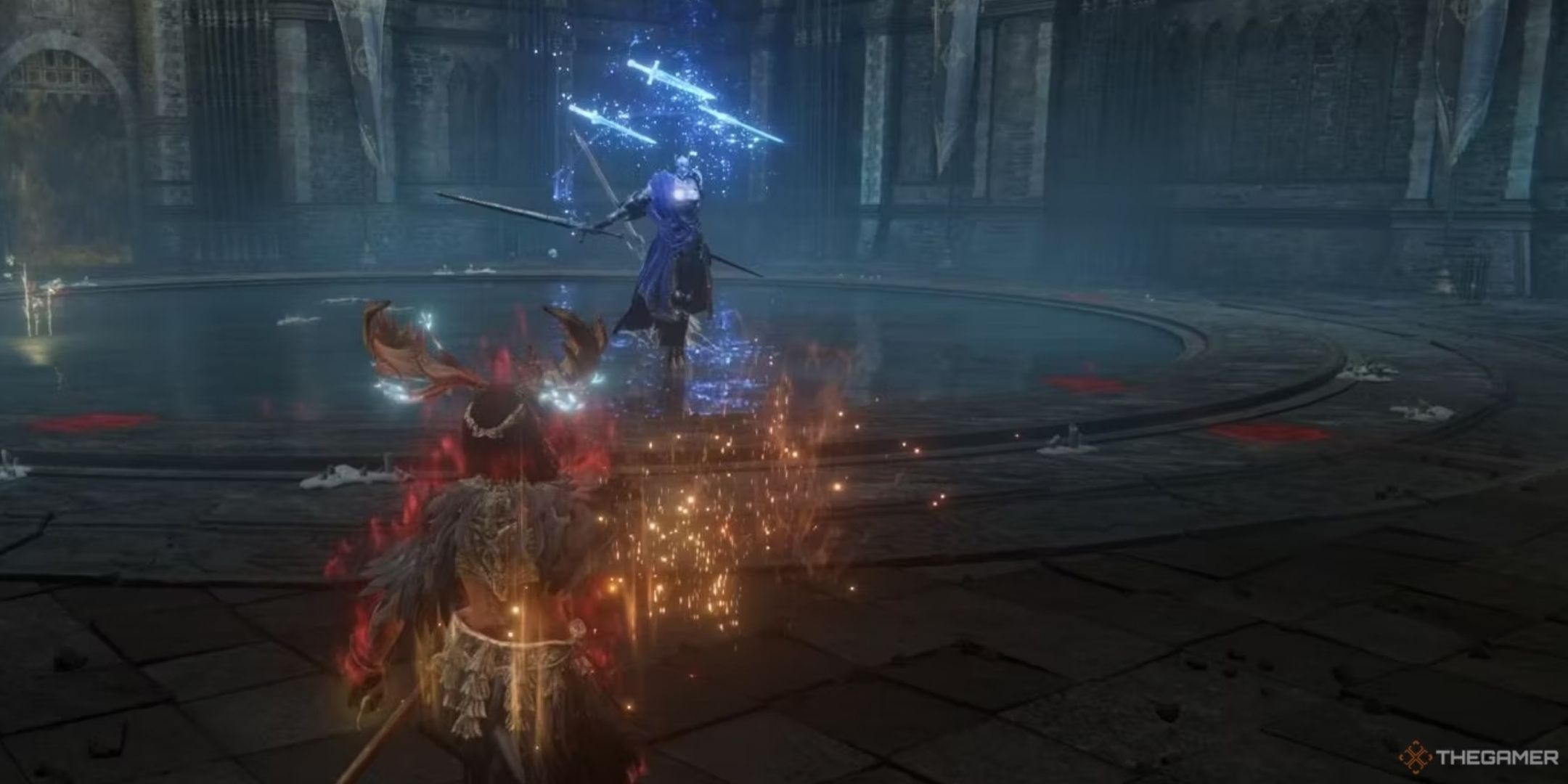 Elden Ring Rellana con espadas mágicas