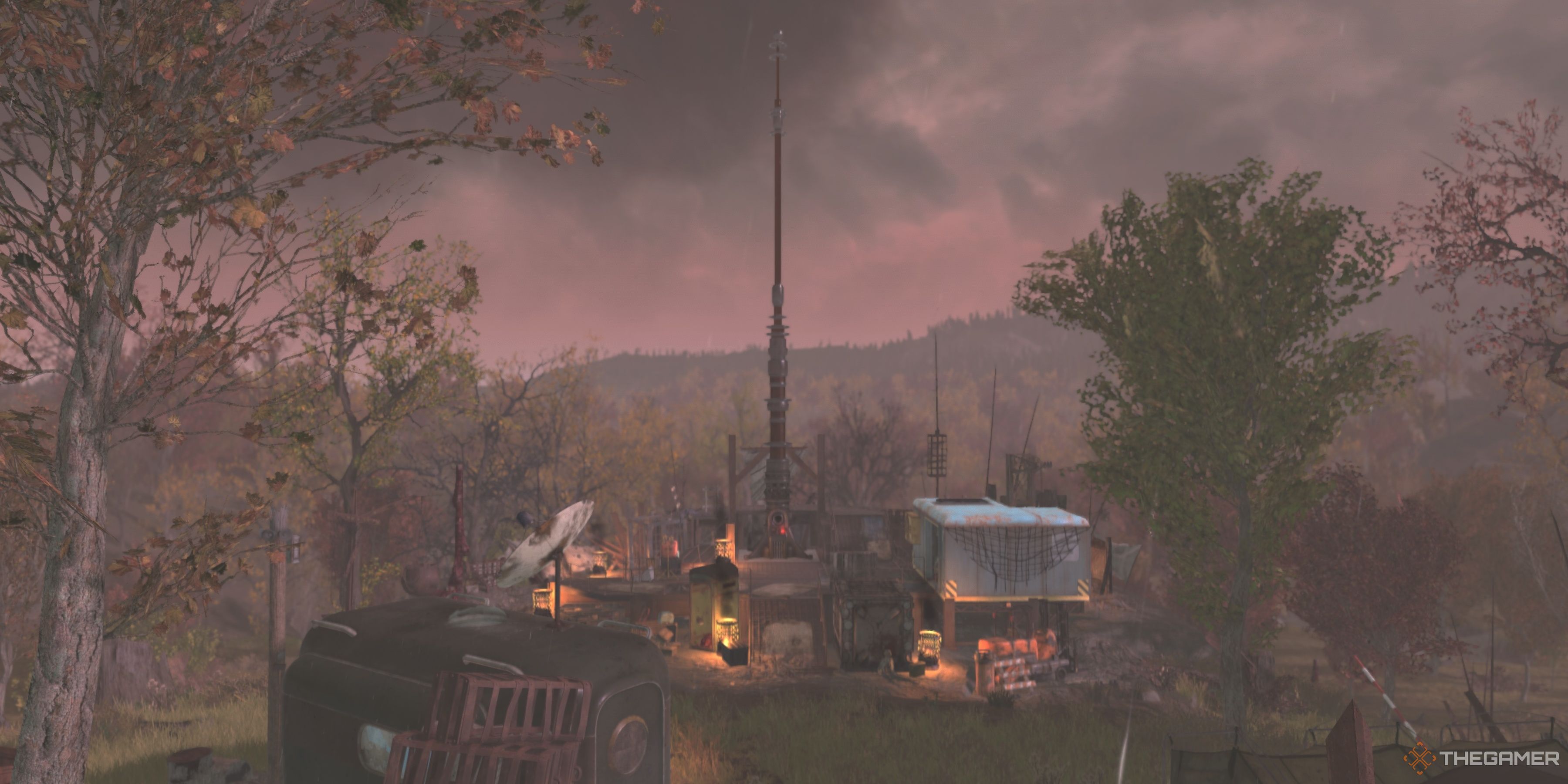 Un cosechador de rayos durante Gathering Clouds en Fallout 76.