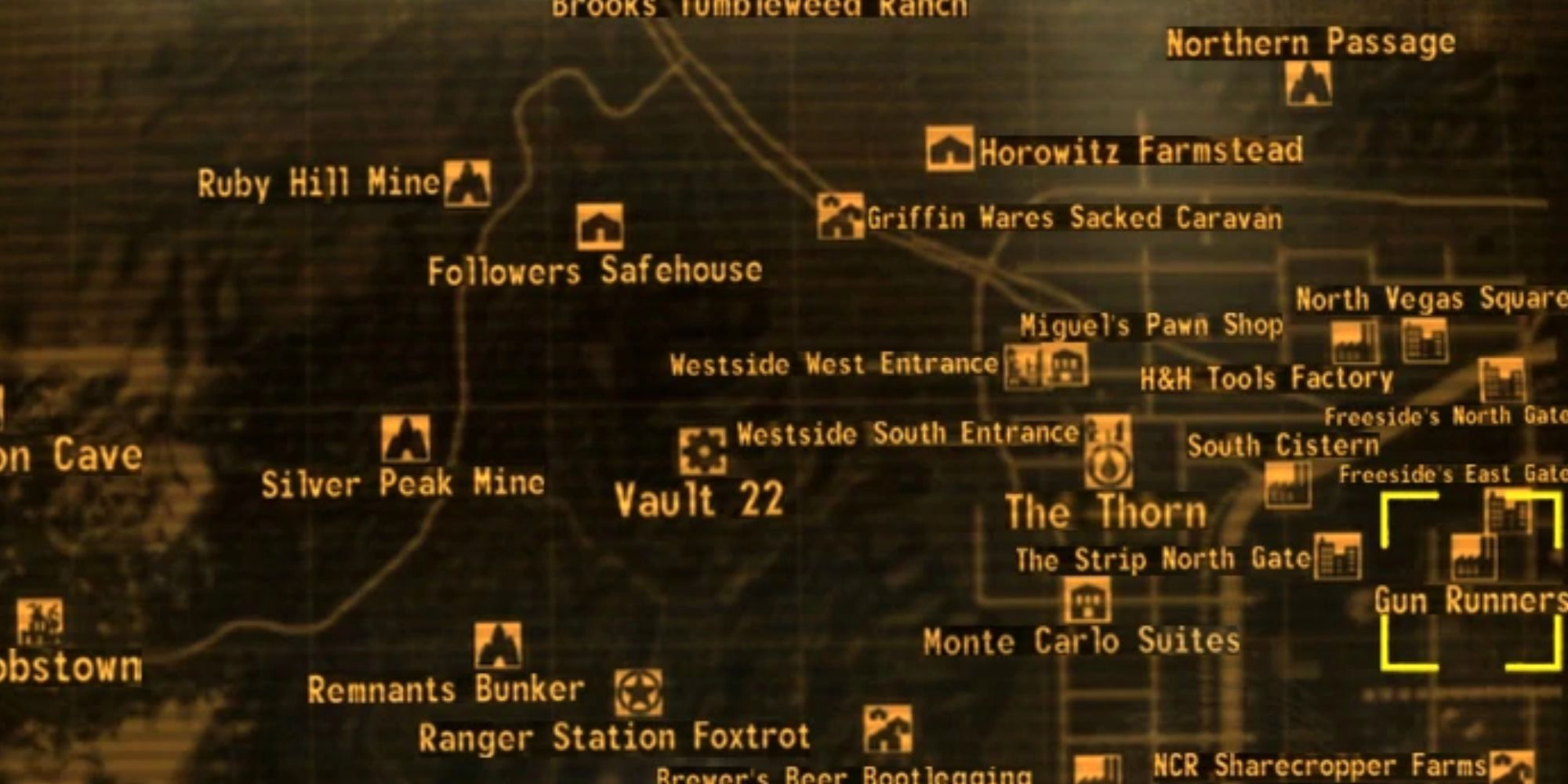 New Vegas Gun Runners en el mapa