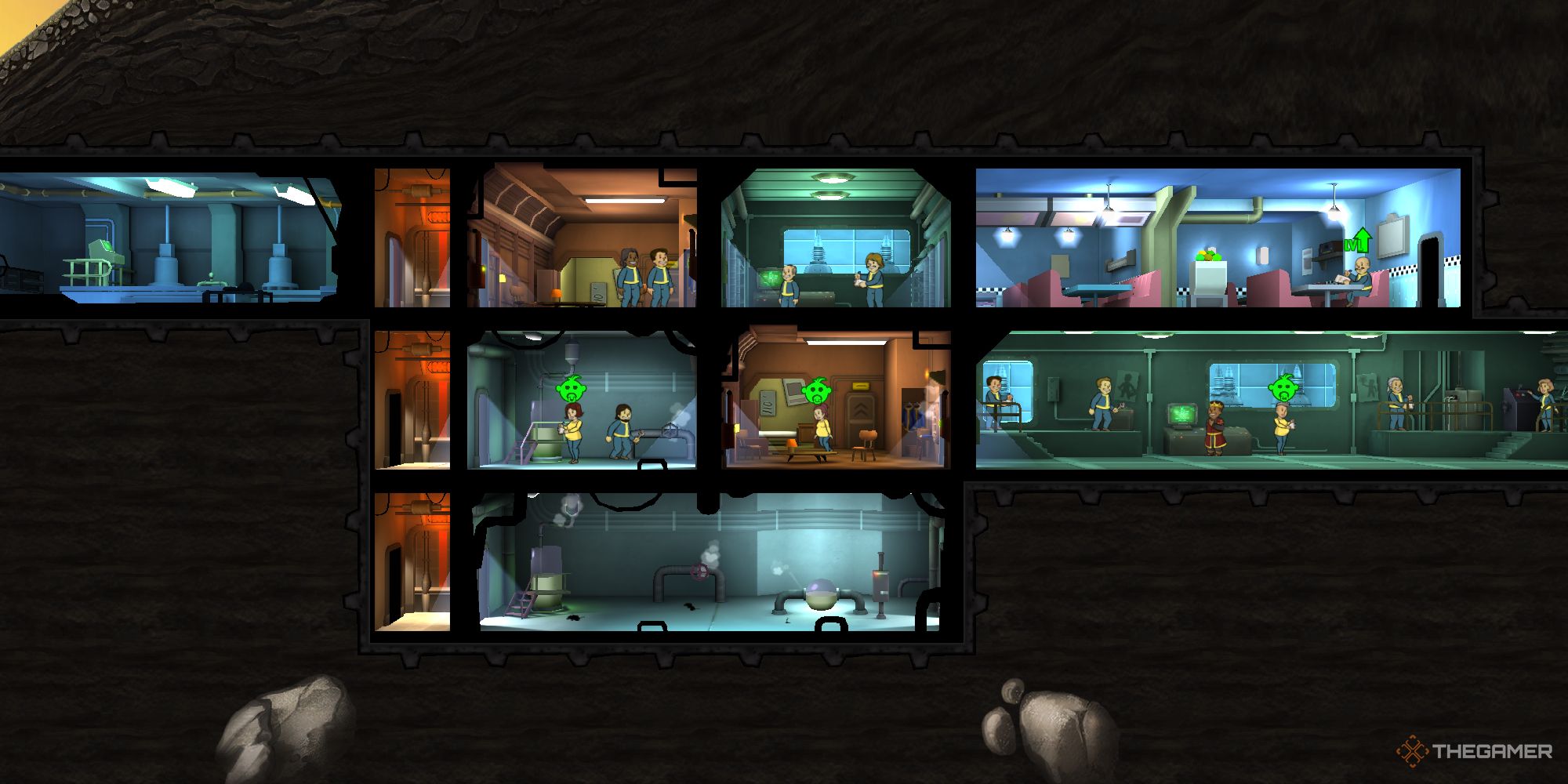 habitaciones en una bóveda en Fallout Shelter