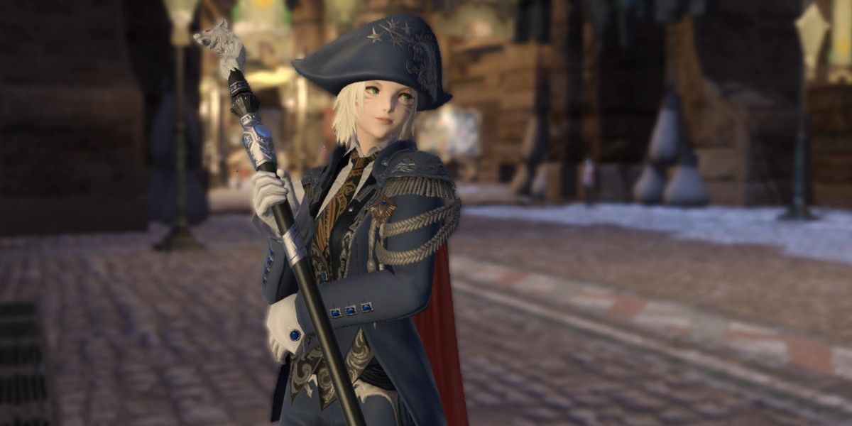 Posando Blue Mage.