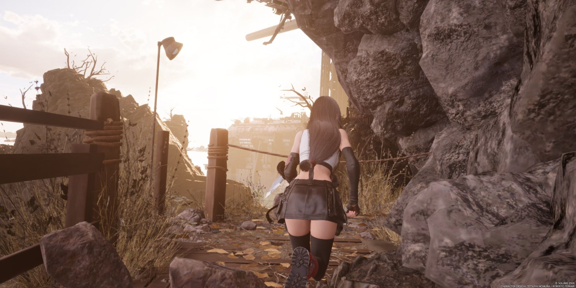 Final Fantasy 7 Rebirth Tifa corriendo hacia Junon