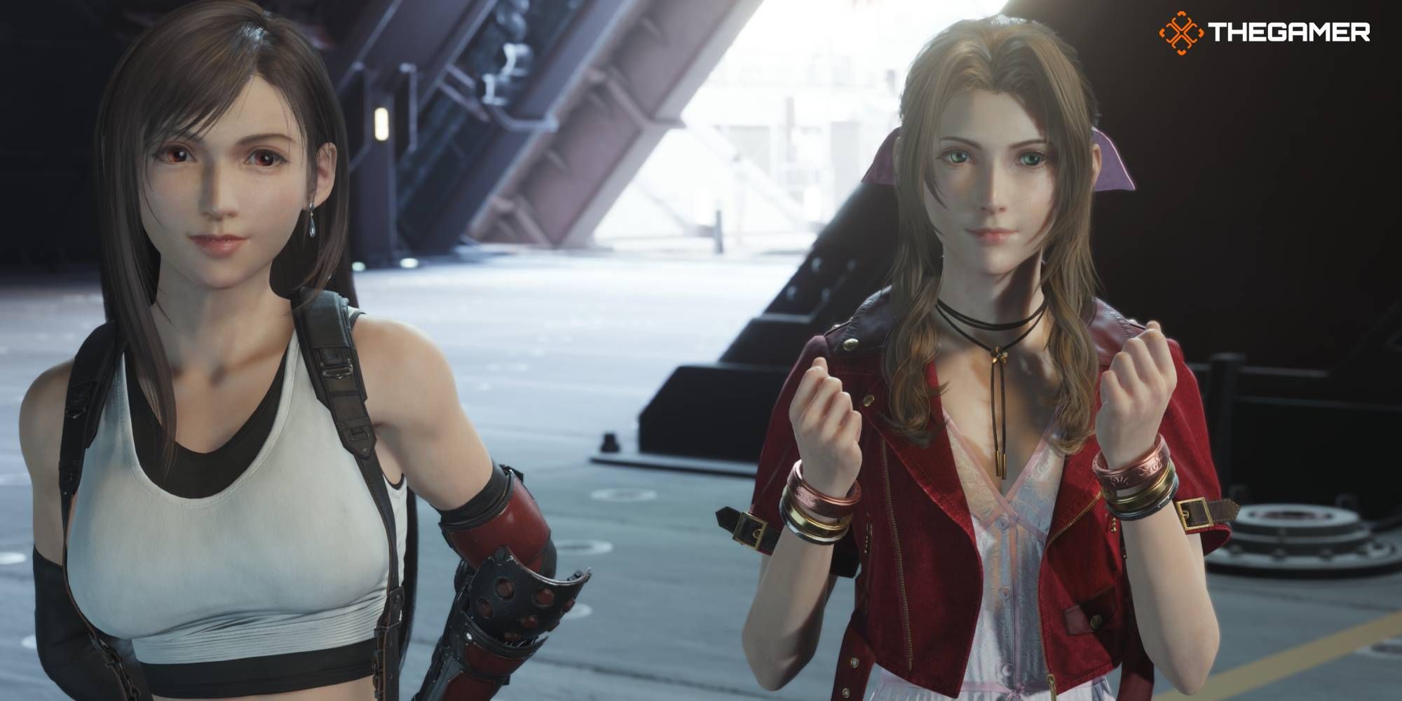 Imagen destacada de Aerith y Tifa en FF7 REbirth