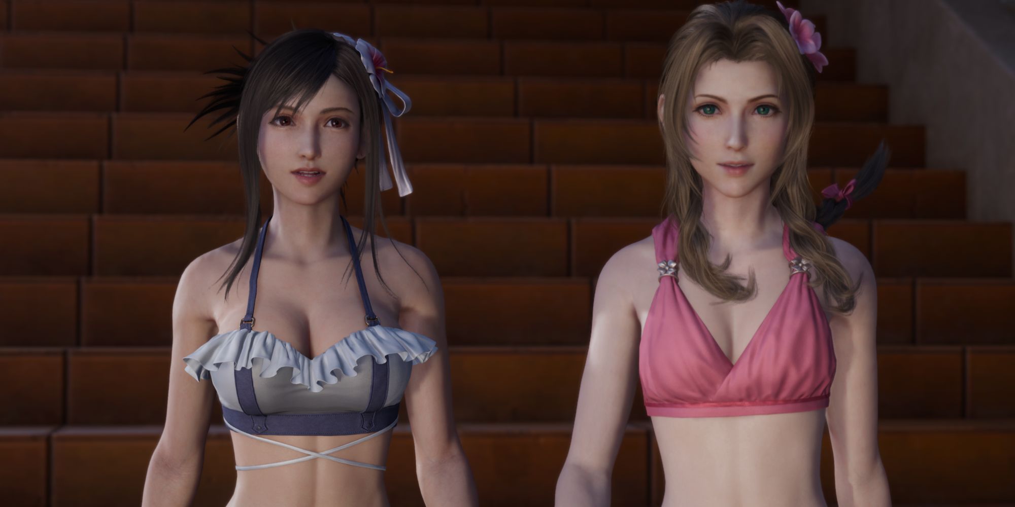Tifa y Aerith en trajes de baño en Final Fantasy 7 Rebirth