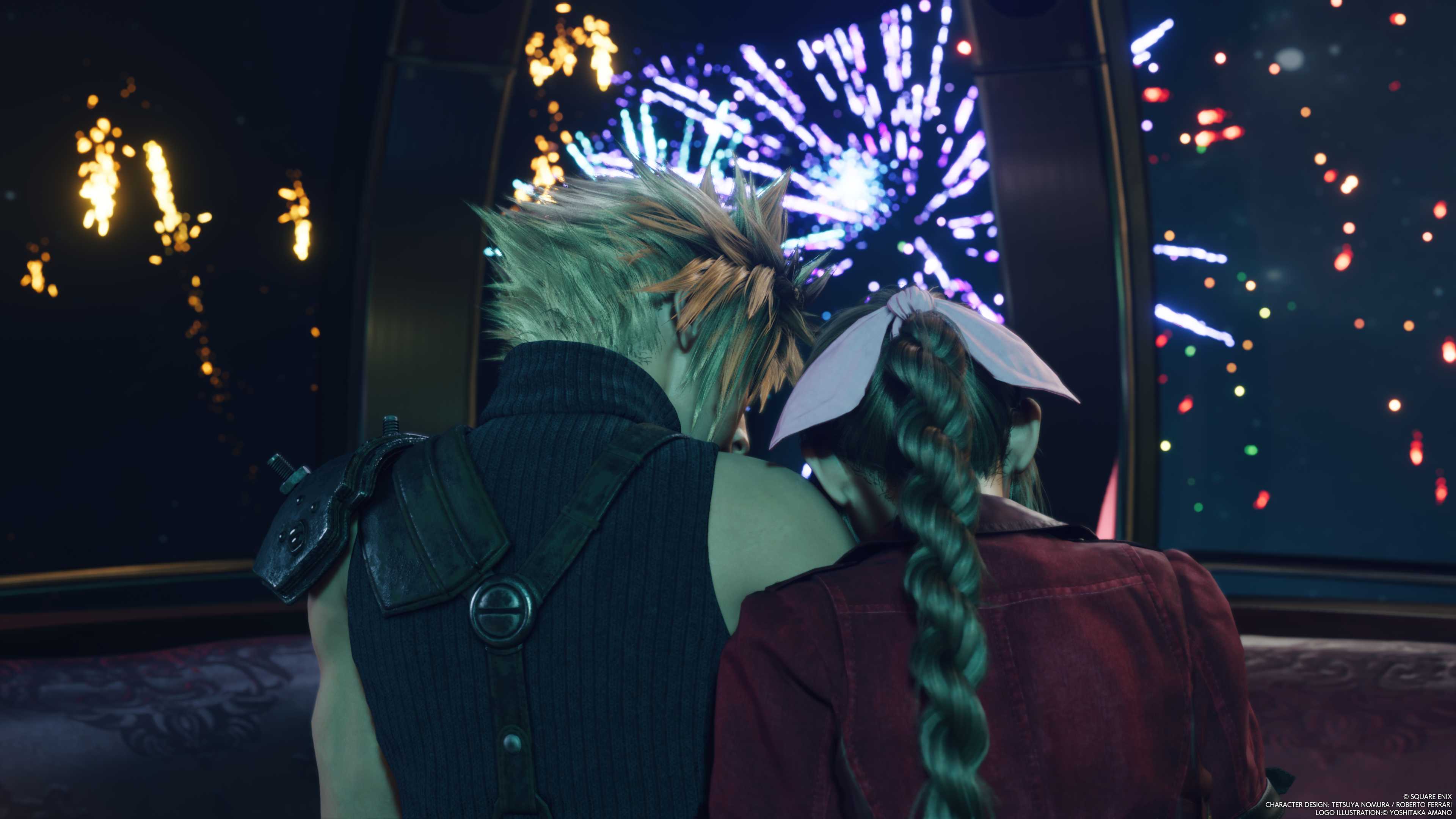 Cloud y Aerith en el Platillo Dorado