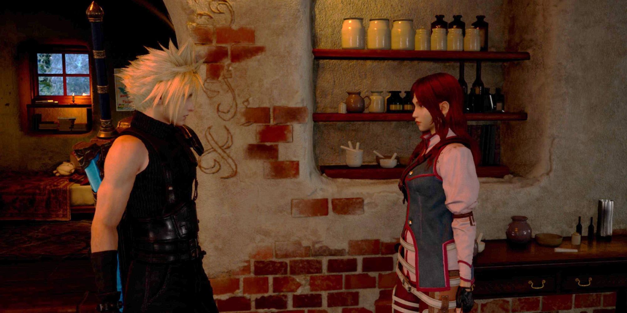 Cloud está hablando con Cissnei - FF7 Rebirth