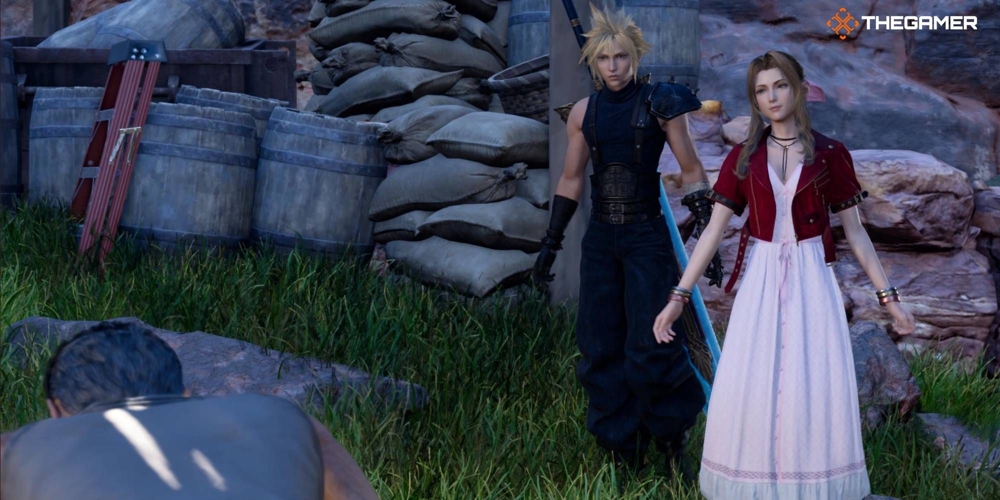 Imagen destacada de Aerith y Cloud en Torgan's Farm en Gongaga