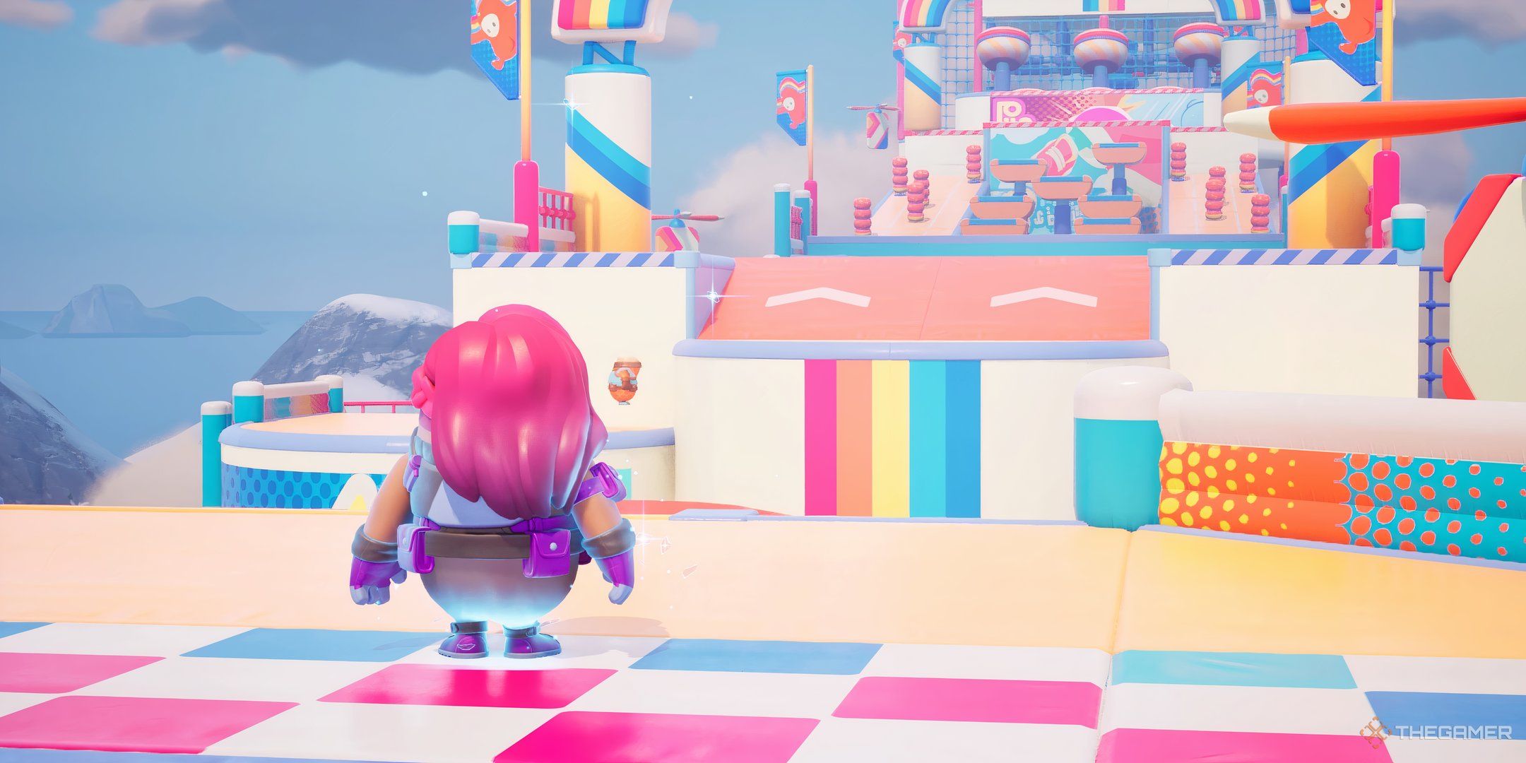 Carrera de obstáculos de Fall Guys en Fortnite.