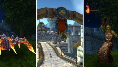 Split Image of a Fire Spider, Midsummer Banners, and a Midsummer Reveller